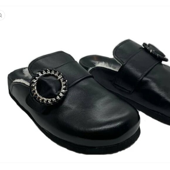 hand made Italian clogs/slipons Leather and shearling lining 5.5, 6, 6.5, 7 - Picture 1 of 5